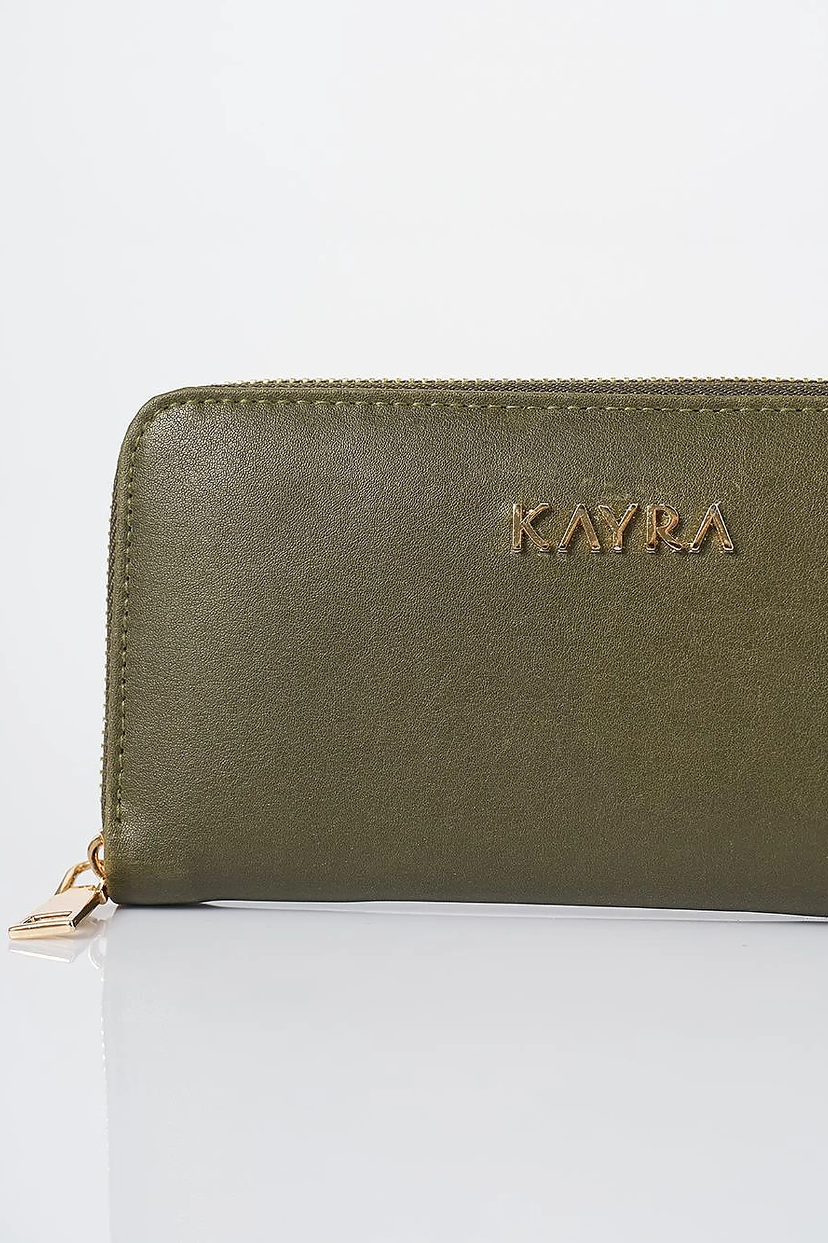 Artificial Leather Rectangular Form Wallet Green