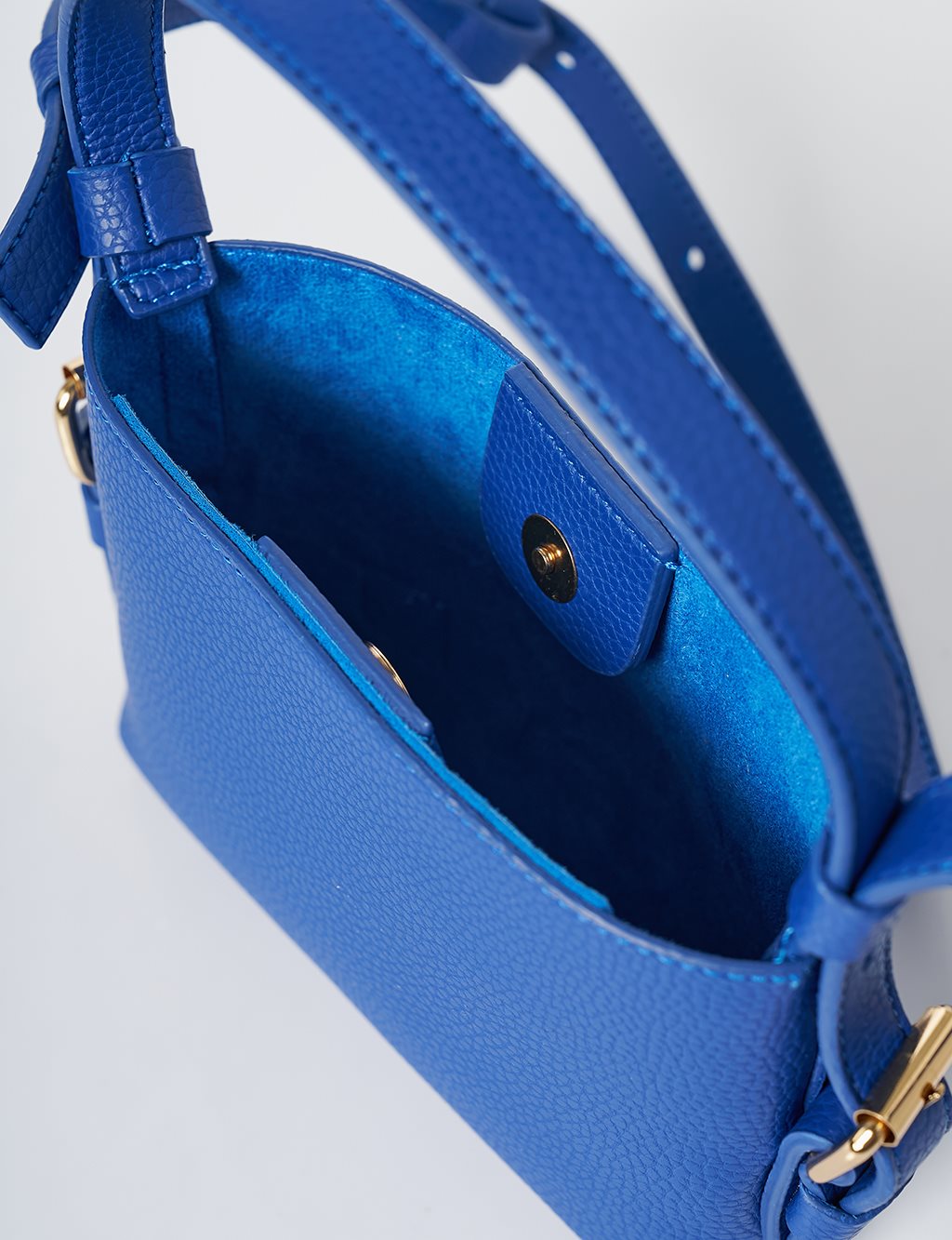 Handle Faux Leather Shoulder Bag Cobalt Blue