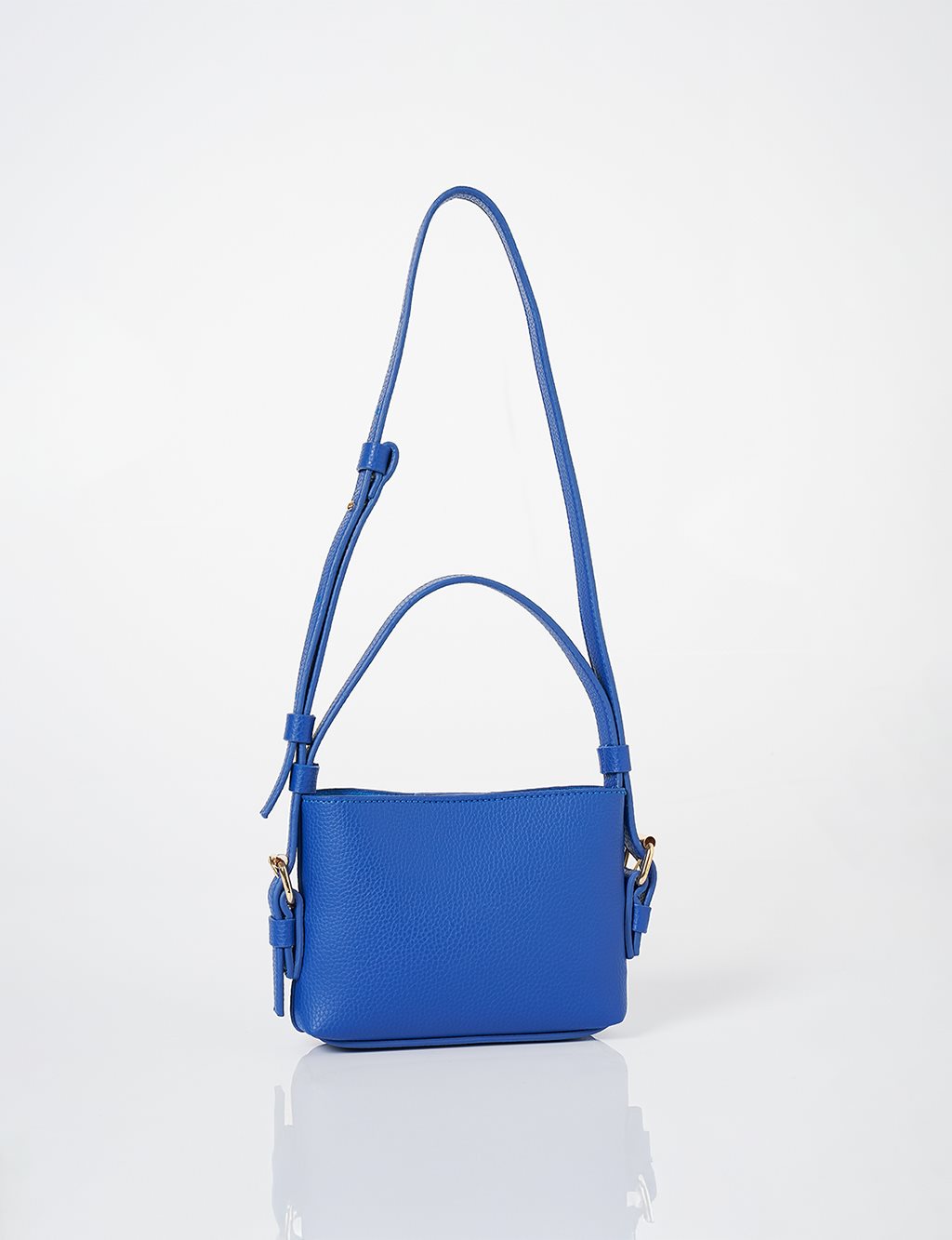 Handle Faux Leather Shoulder Bag Cobalt Blue