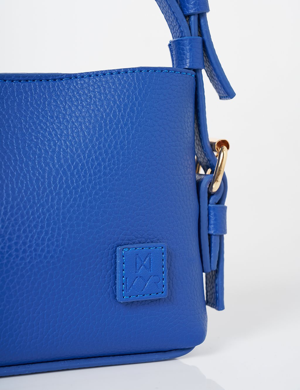 Handle Faux Leather Shoulder Bag Cobalt Blue