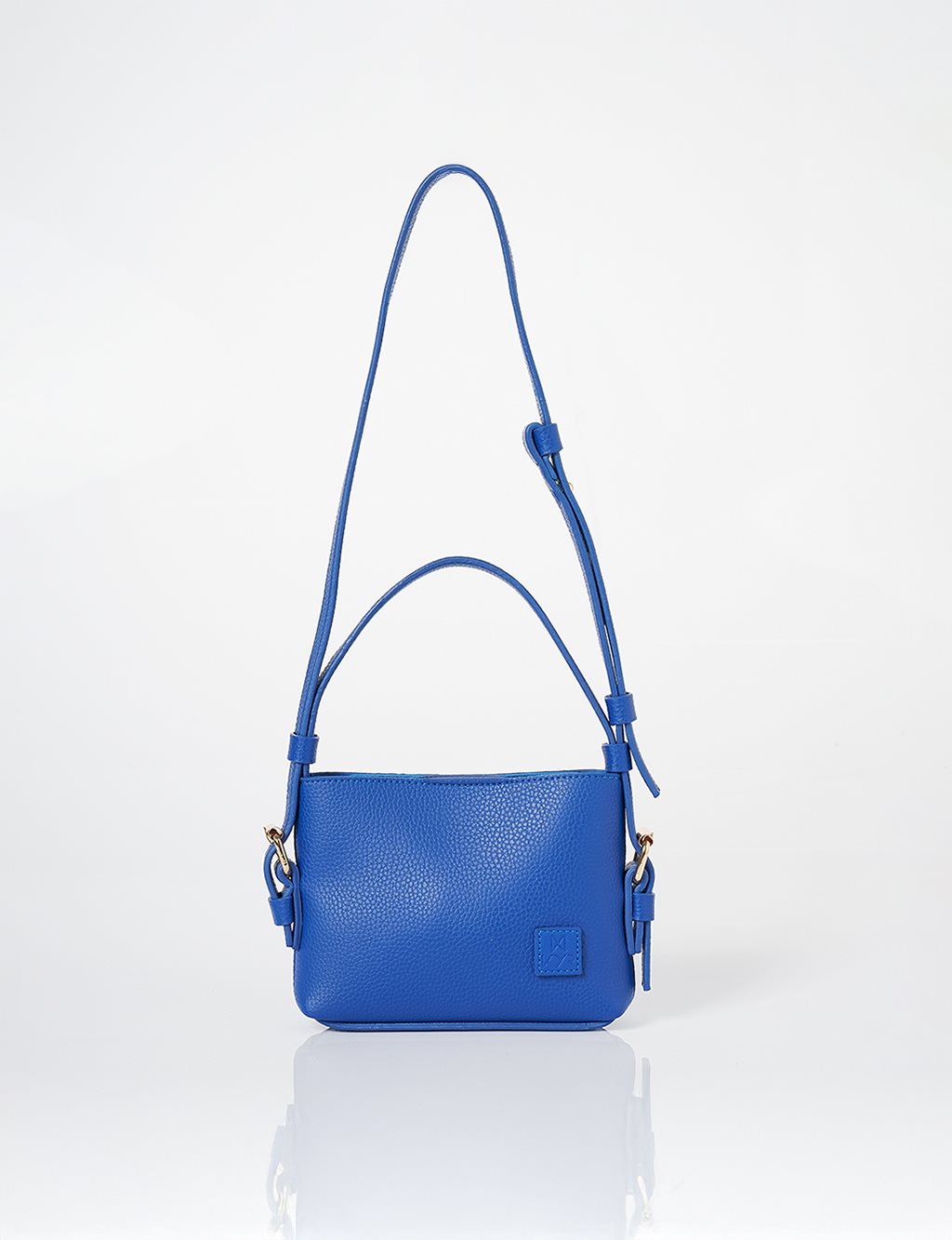 Handle Faux Leather Shoulder Bag Cobalt Blue