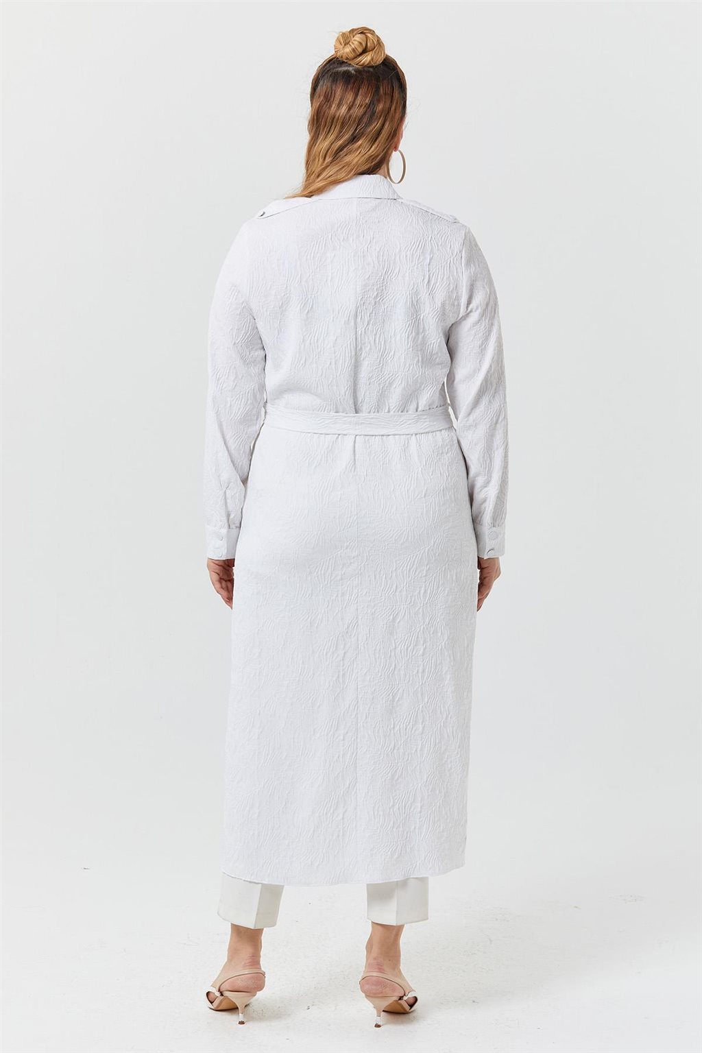  Double-Pocket Jacquard Cover-Up - Optic White