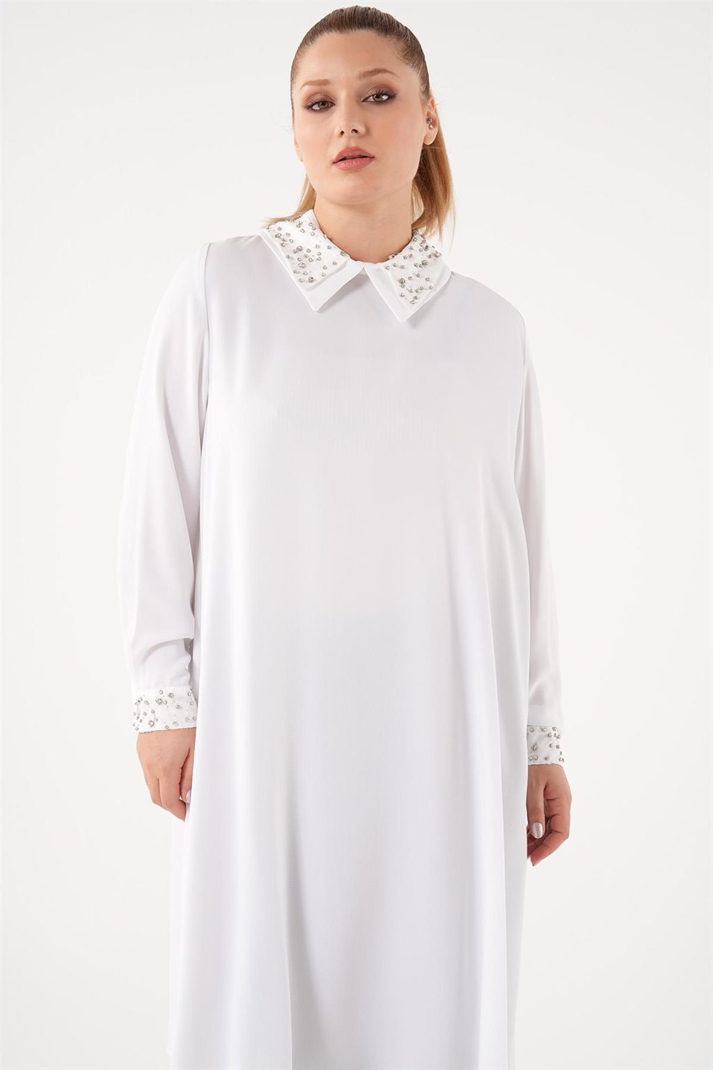 Stone Embroidered Tunic Optic White