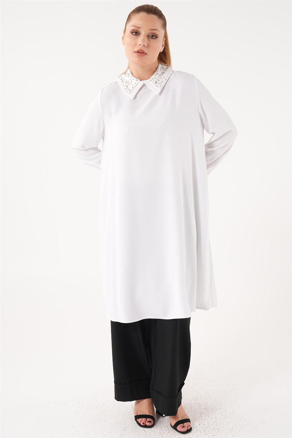 Stone Embroidered Tunic Optic White