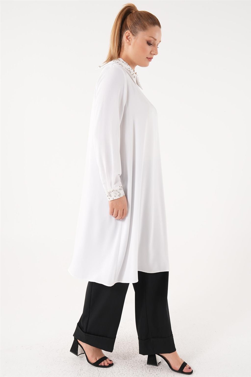 Stone Embroidered Tunic Optic White