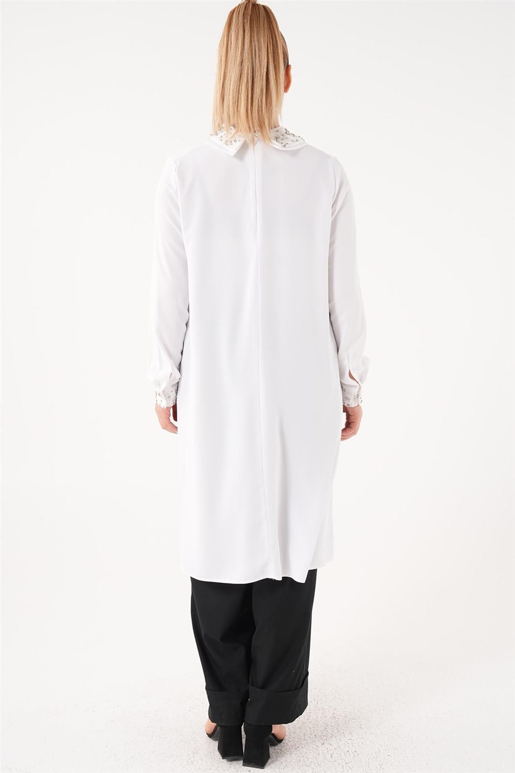 Stone Embroidered Tunic Optic White