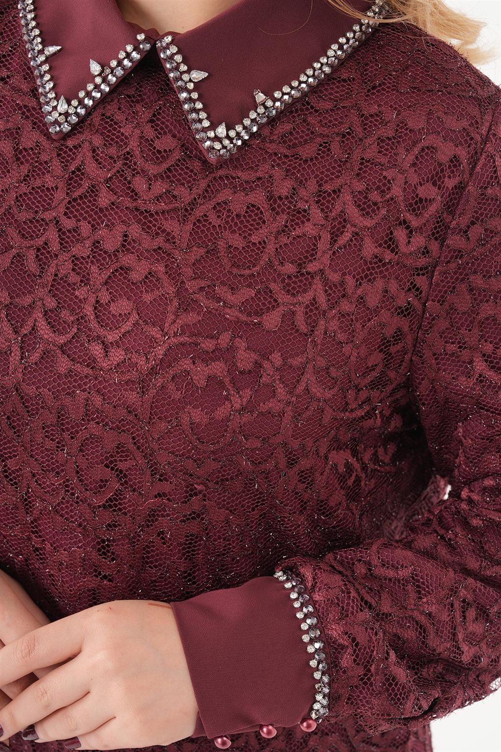 Tam Boy Dantel Elbise Bronze Brown