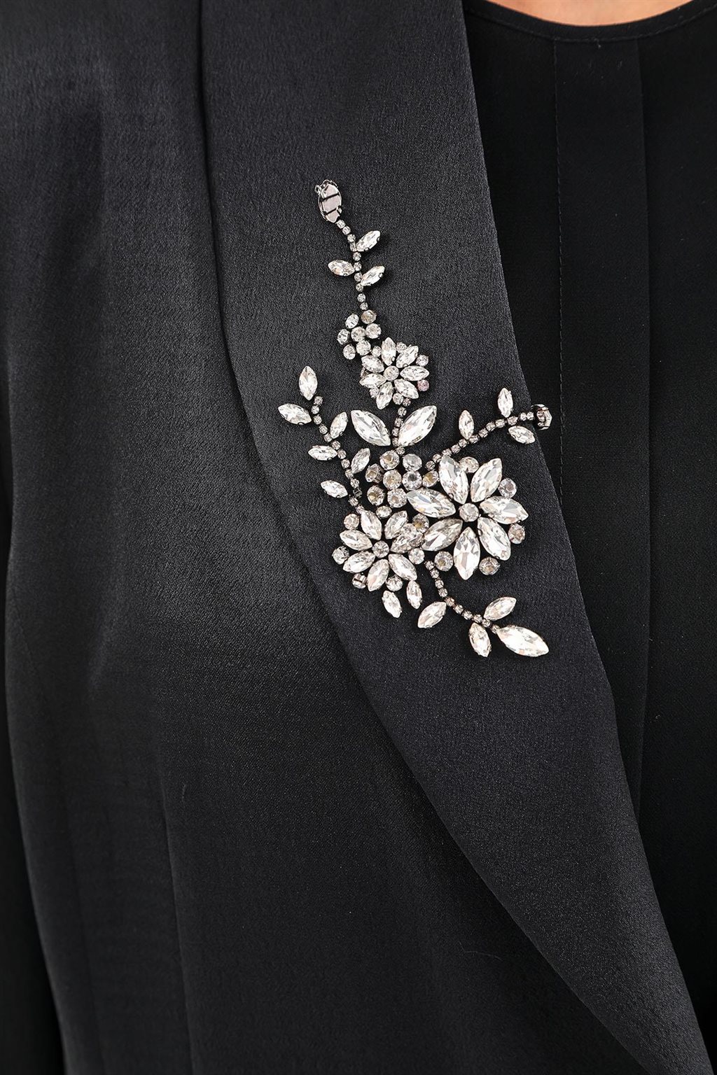 Stone-Embellished Two-Piece Set in Black