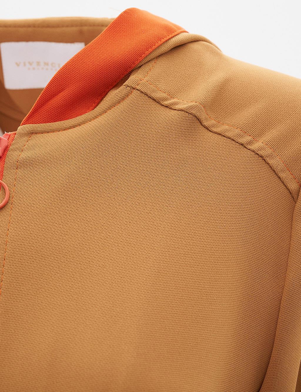 Punto Stitched Hooded Trench Coat Camel