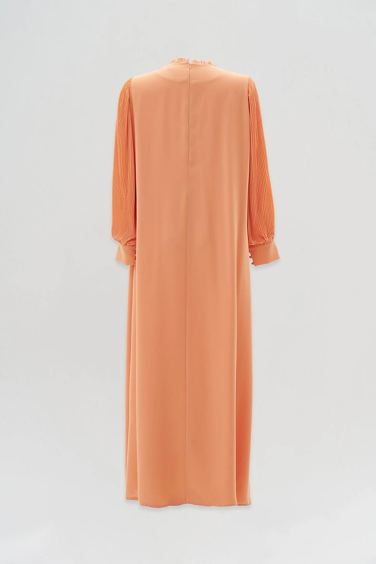 Stone-Embroidered Elegant Dress in Peach