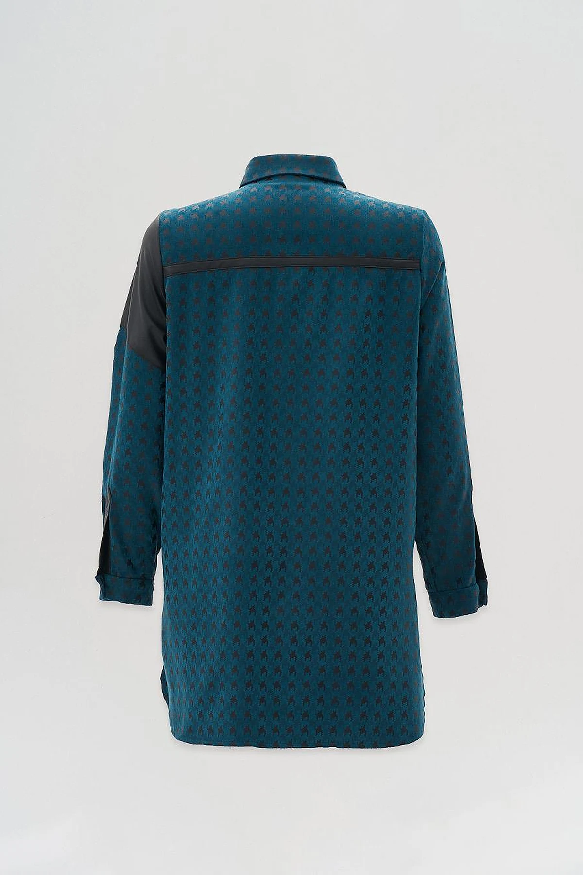 Garnished Goose Feet Pattern Tunic Petrol
