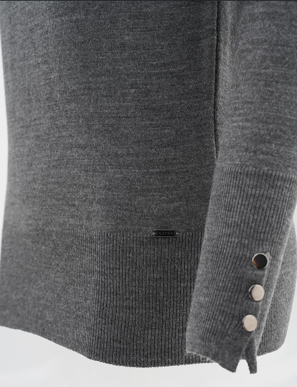 Crew Neck Knitted Blouse in Anthracite