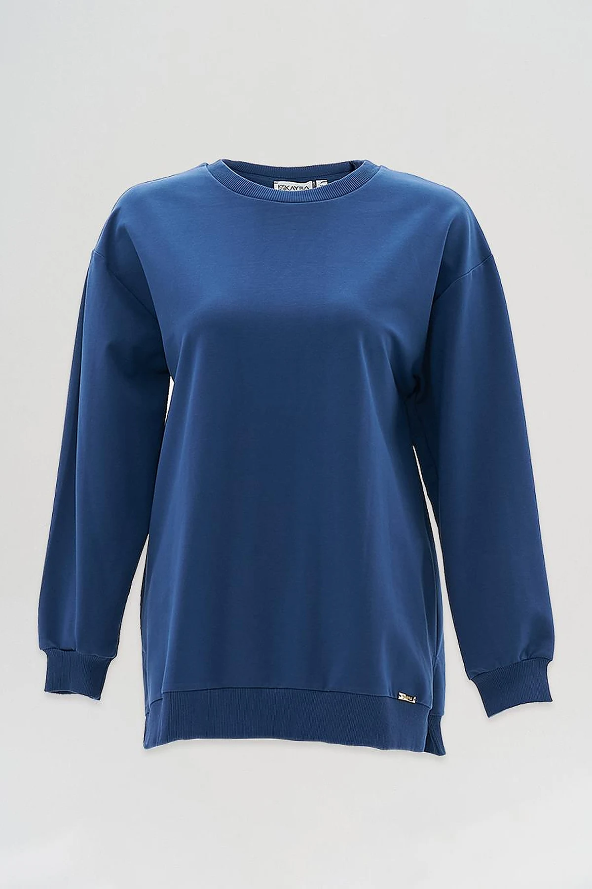 Crew Neck Drop-Shoulder Sweatshirt - Indigo