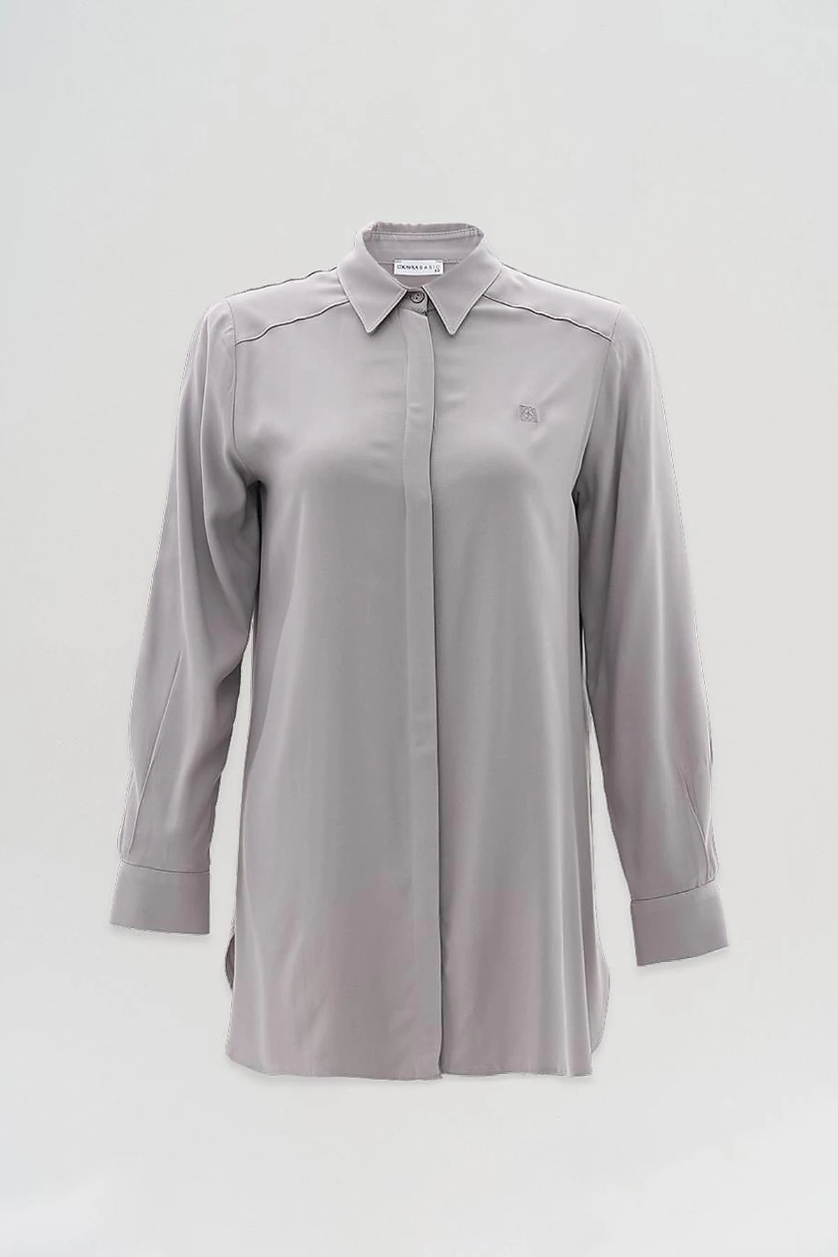100% Viscose Basic Tunic Light Grey
