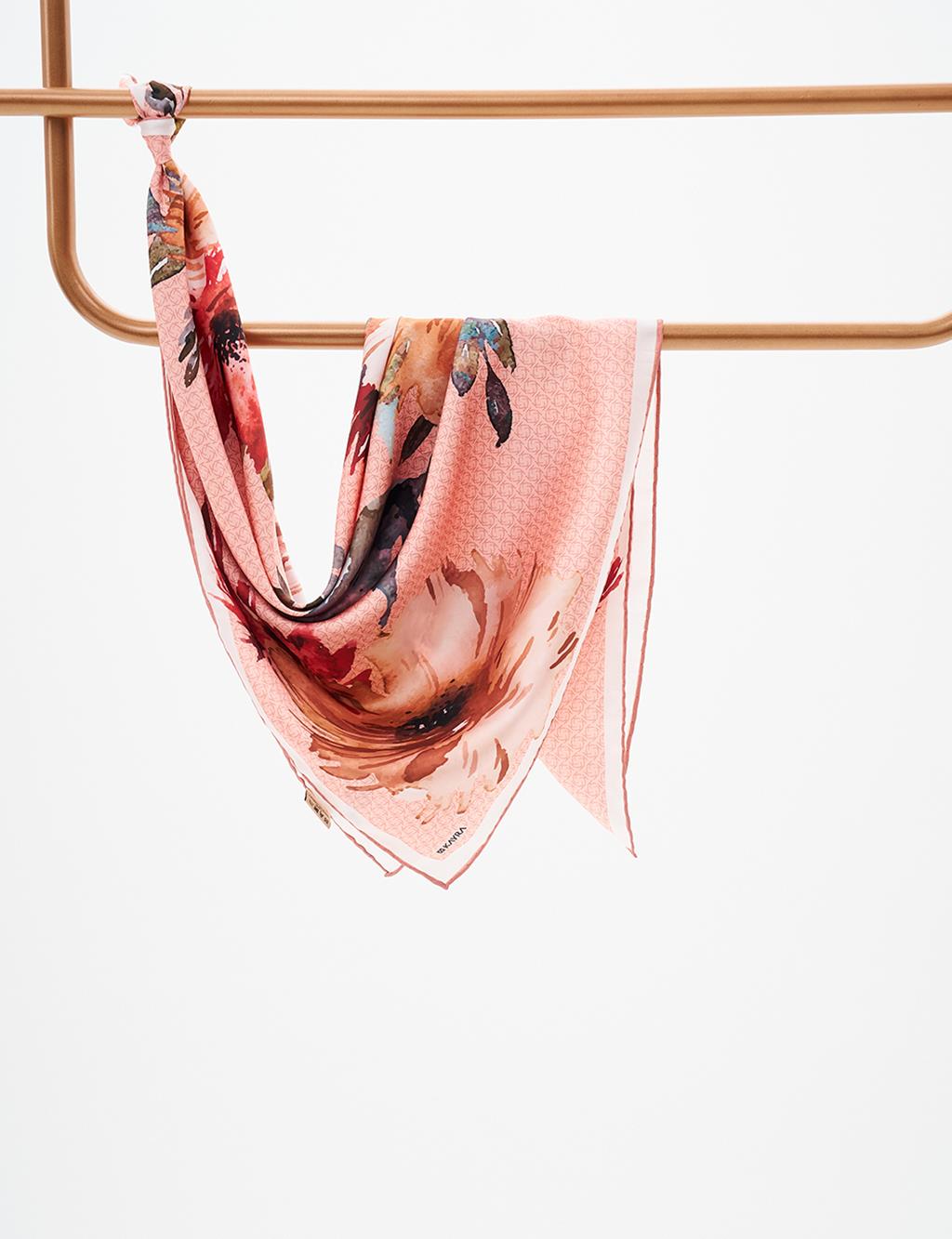 Printed Monogram Scarf Salmon