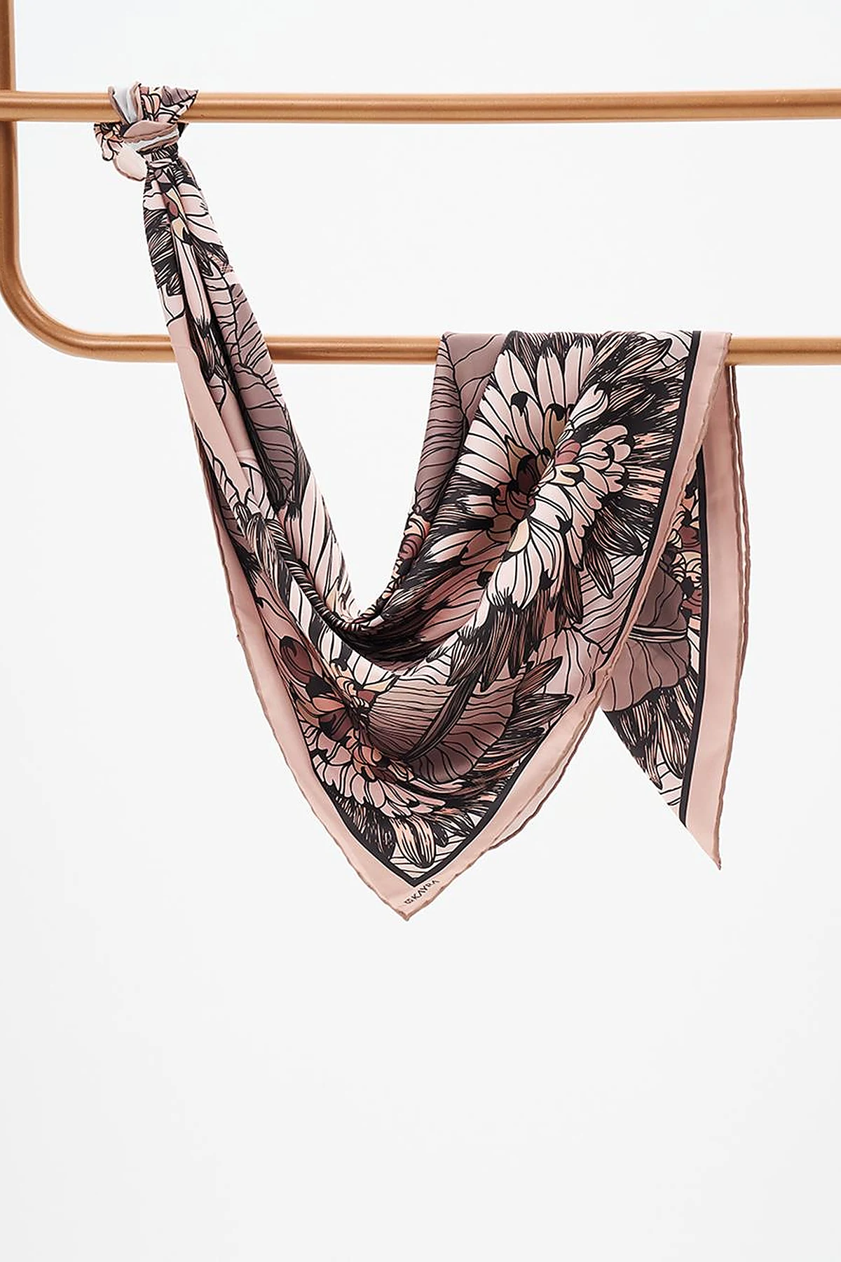 Floral Pattern Scarf Olive