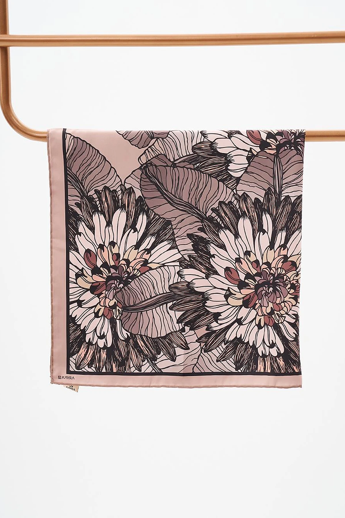 Floral Pattern Scarf Olive