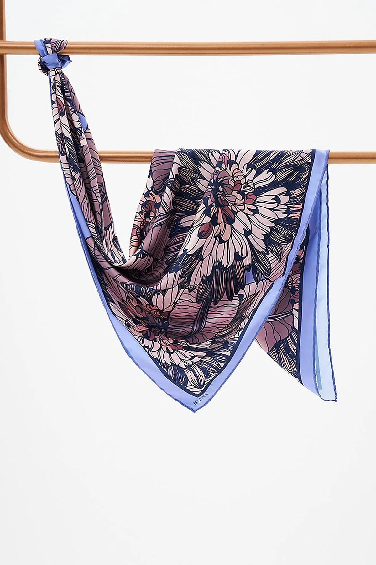 Floral Pattern Scarf Purple