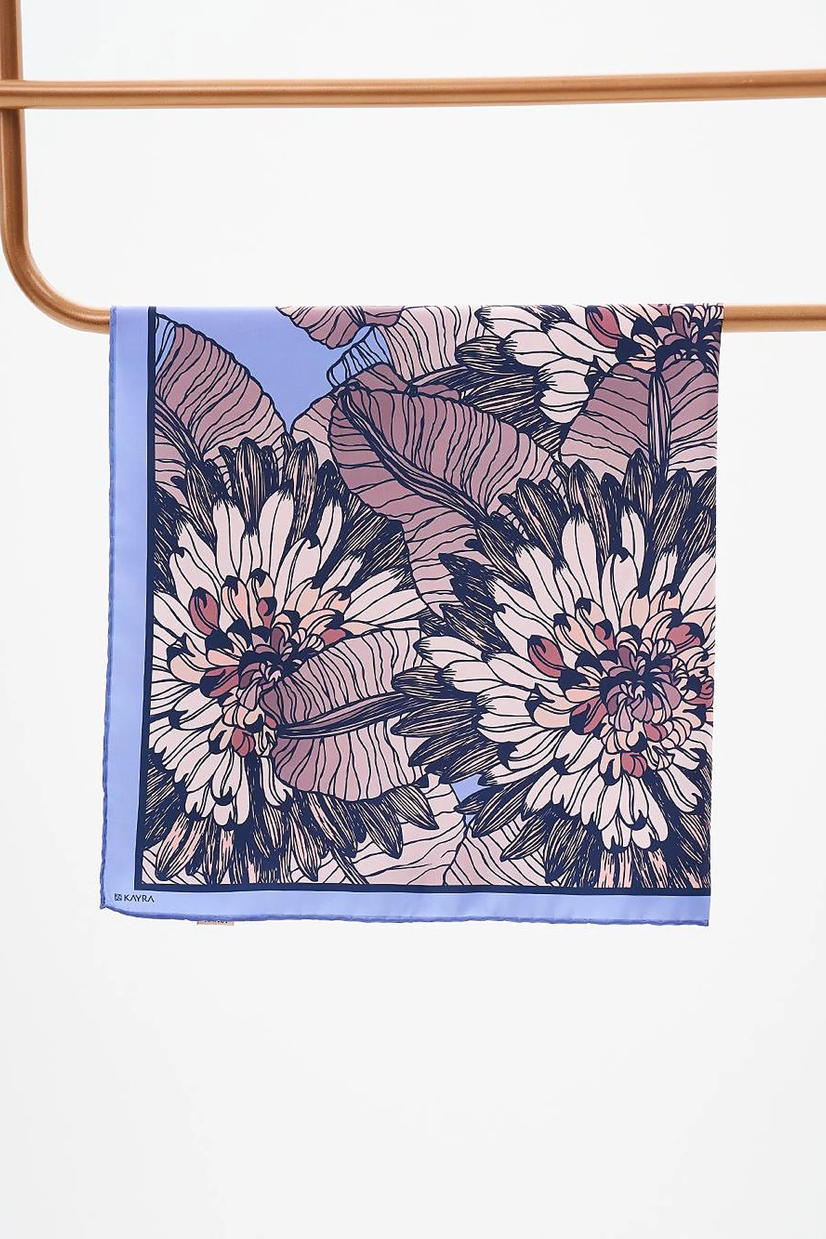 Floral Pattern Scarf Purple