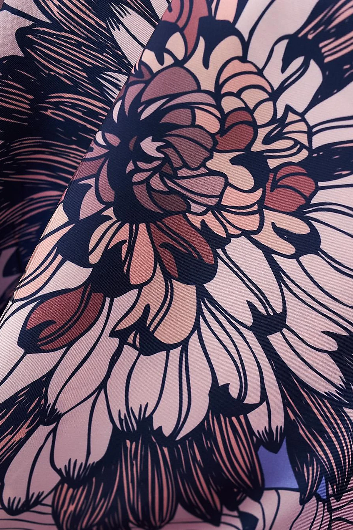 Floral Pattern Scarf Purple