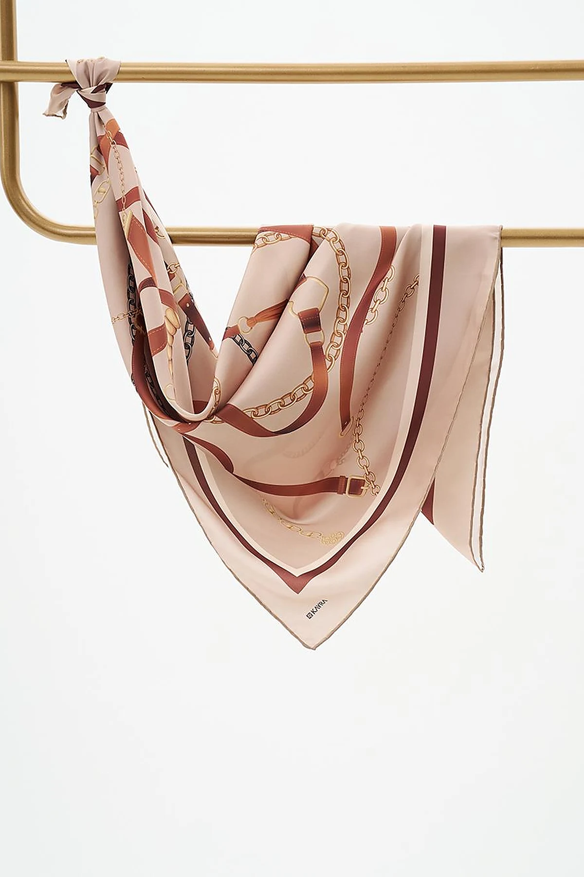 Chain Pattern Scarf Beige