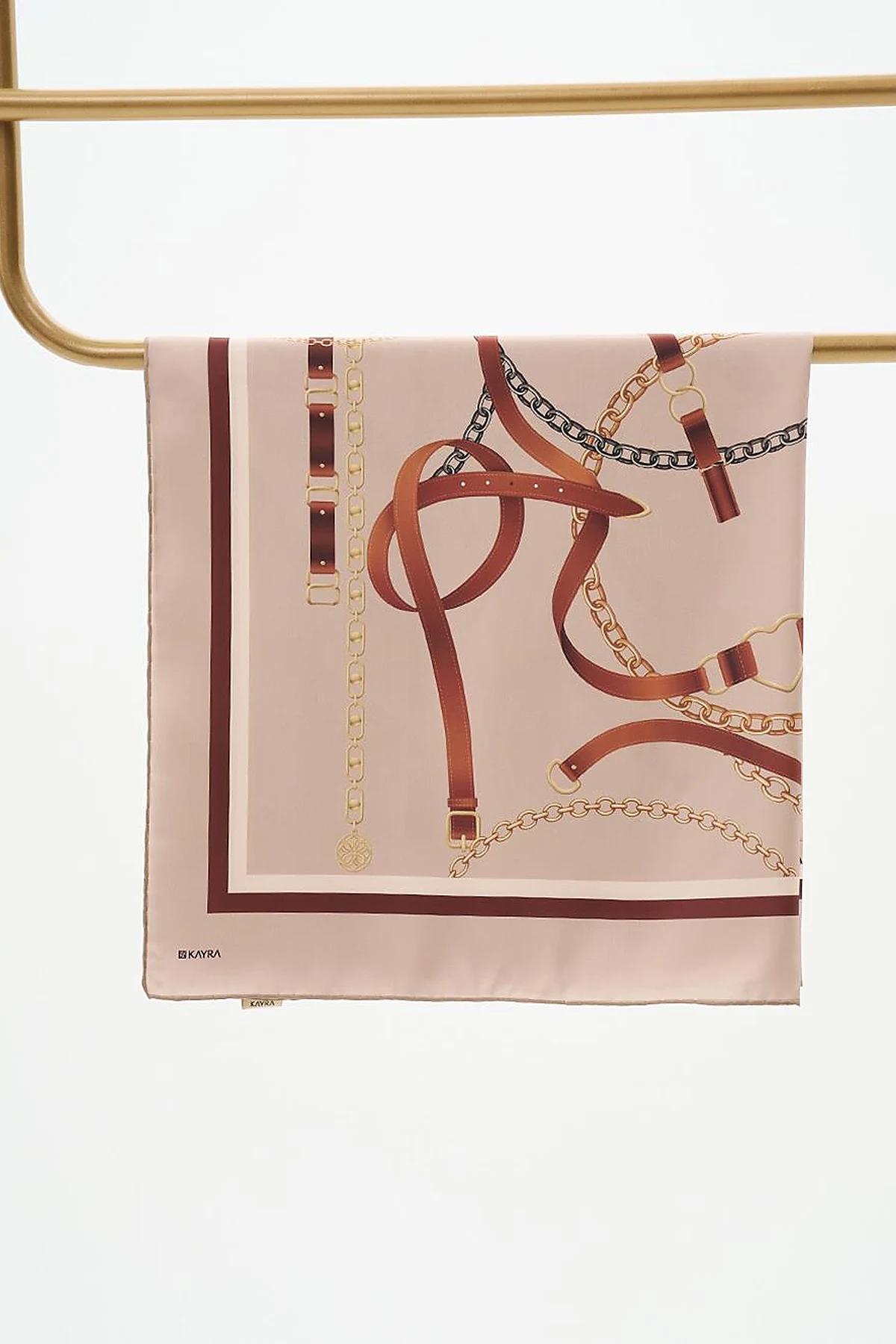 Chain Pattern Scarf Beige