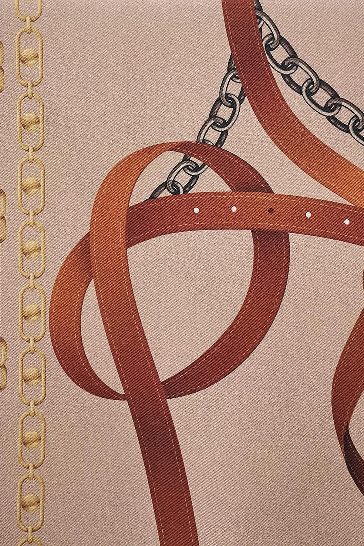 Chain Pattern Scarf Beige