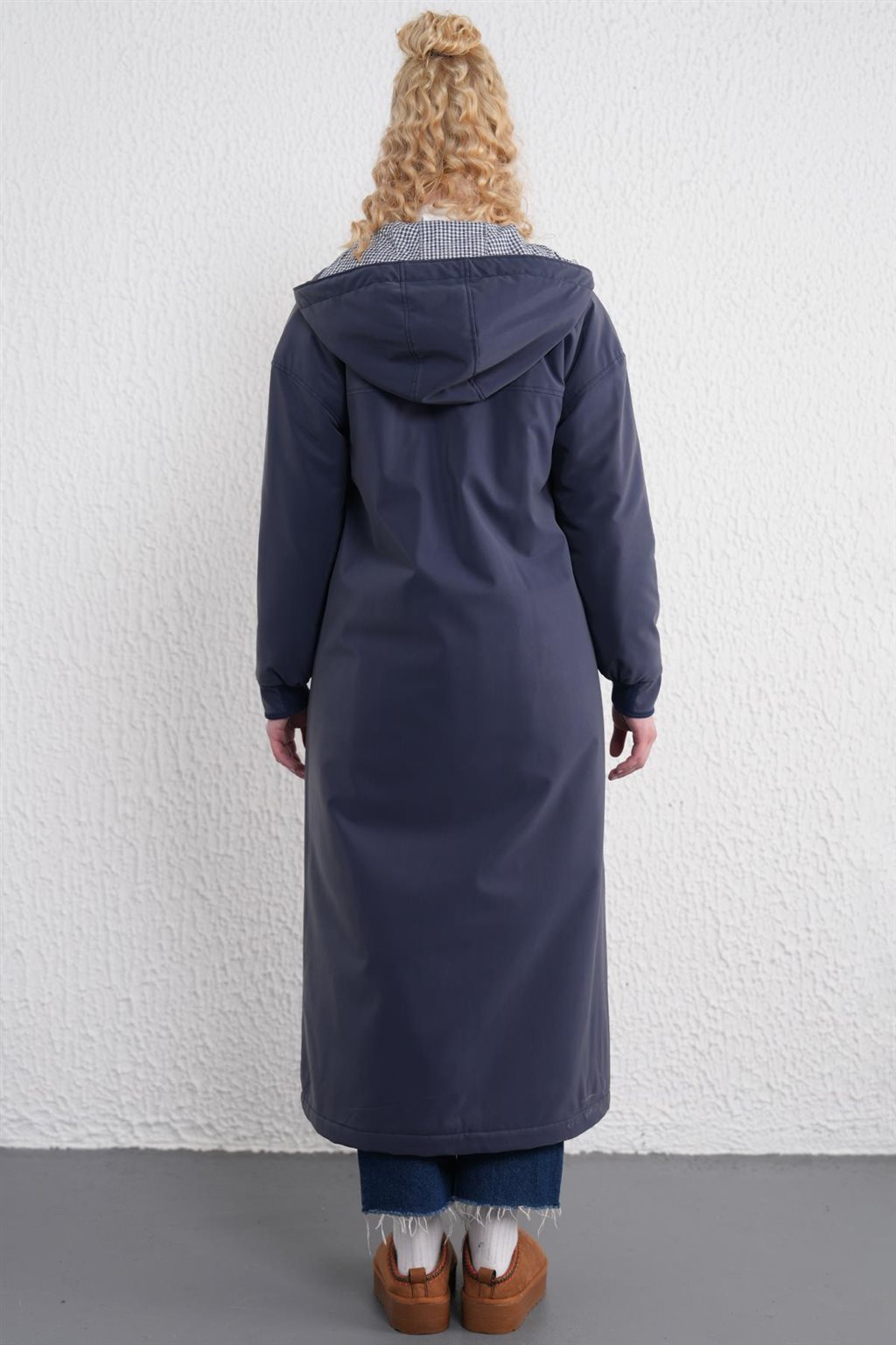 Hooded Snap Cloak Navy Blue