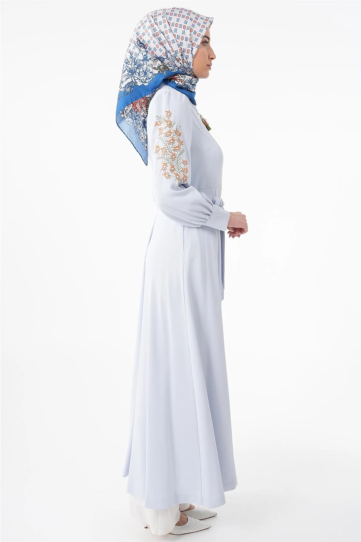 Embroidered Embroidered Coat Blue