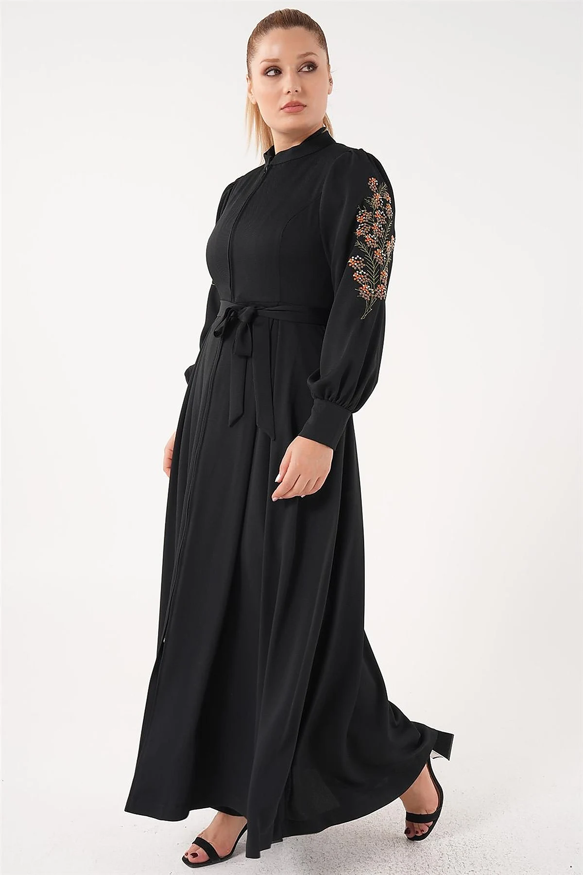 Embroidered Embroidered Coat Black