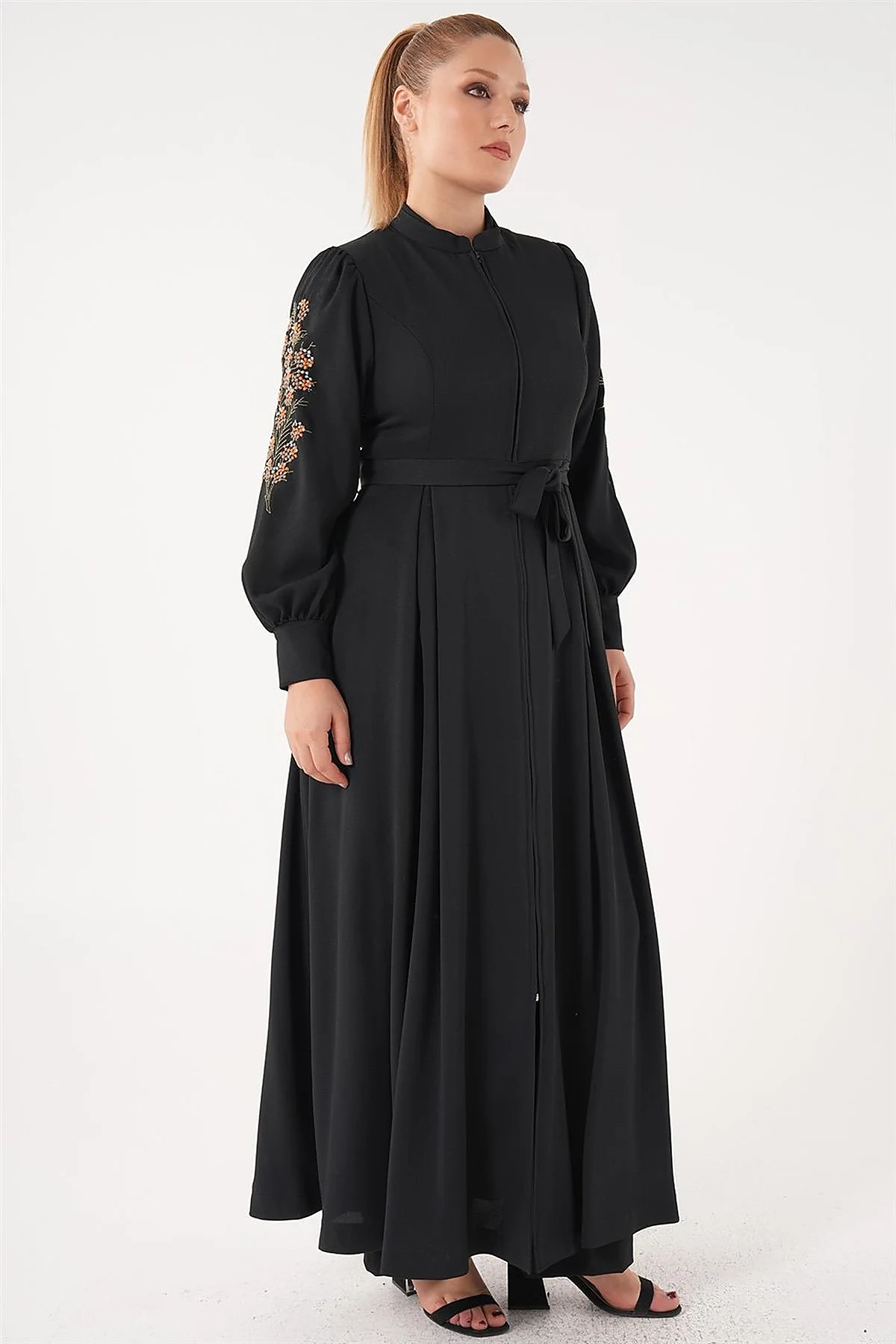 Embroidered Embroidered Coat Black
