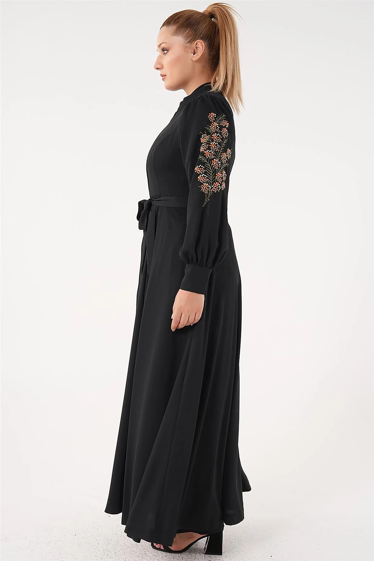 Embroidered Embroidered Coat Black