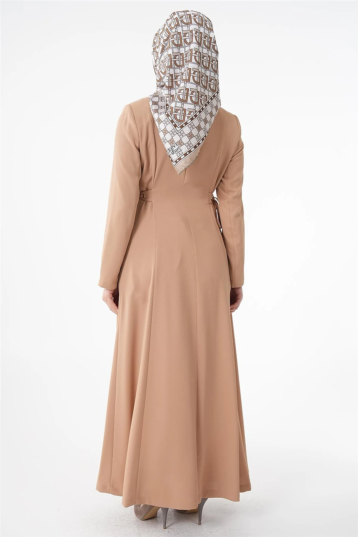 Drawstring Detailed Overcoat Beige