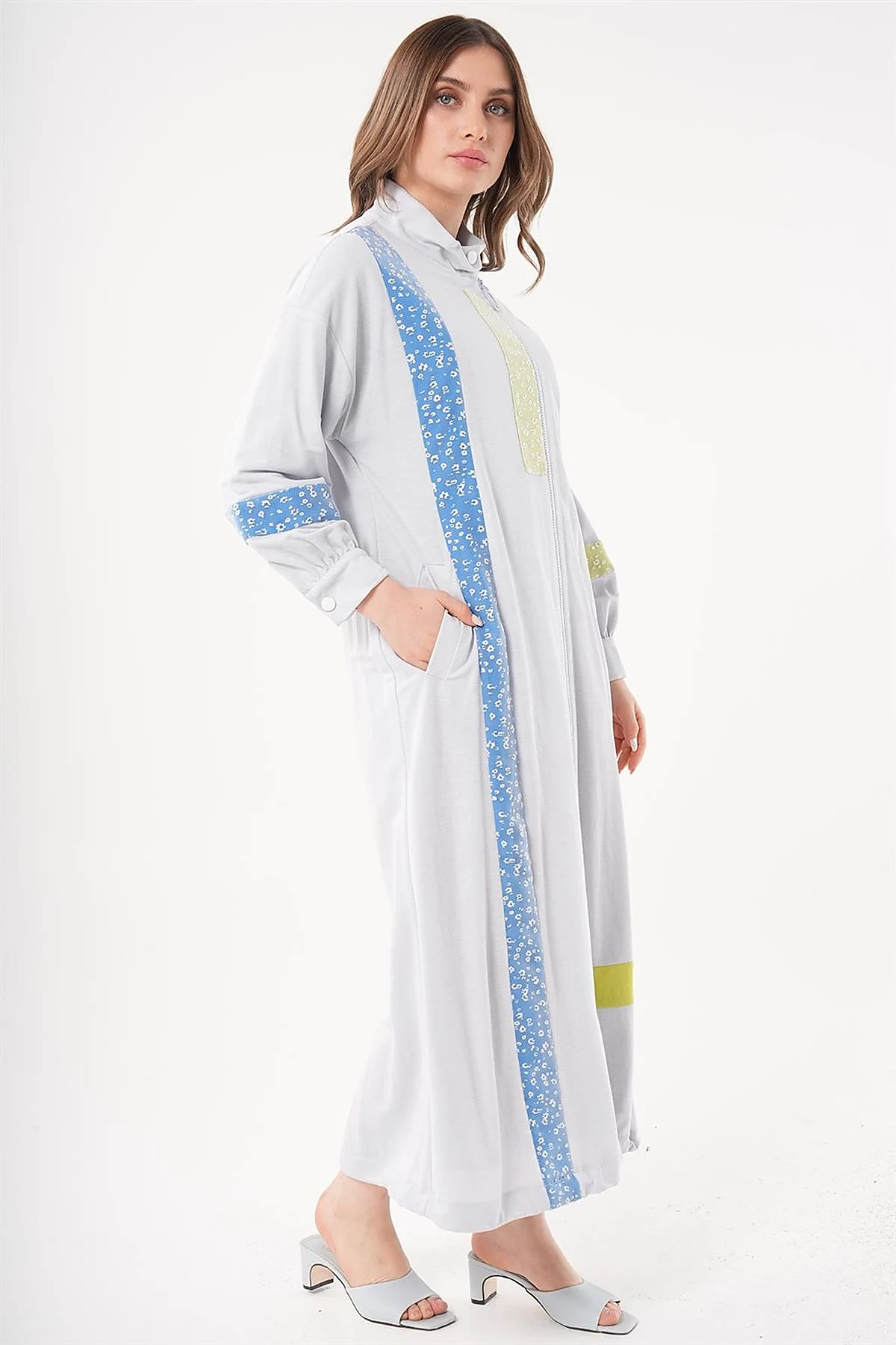 Şerit Garnili Giy-Çık Mavi