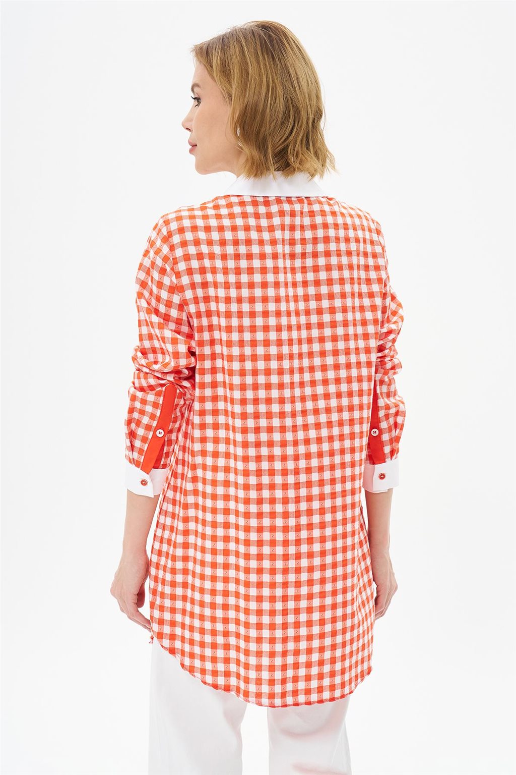 Strawberry Shirt Collar Tunic Coral