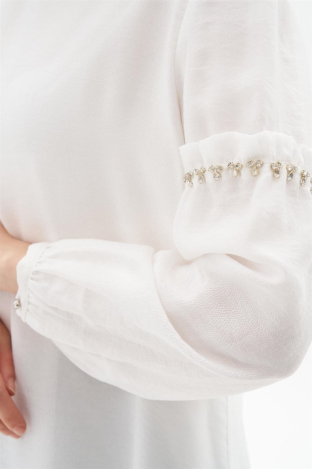 Stone Embroidered Tunic Optic White