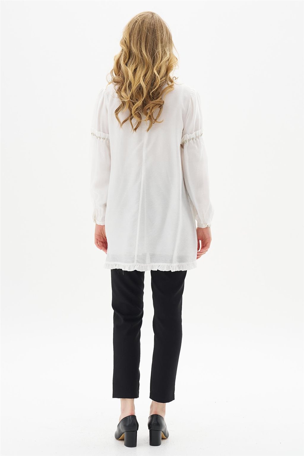 Stone Embroidered Tunic Optic White