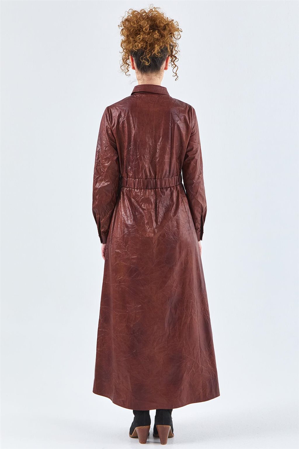 KYR Leather Look Dress Camel