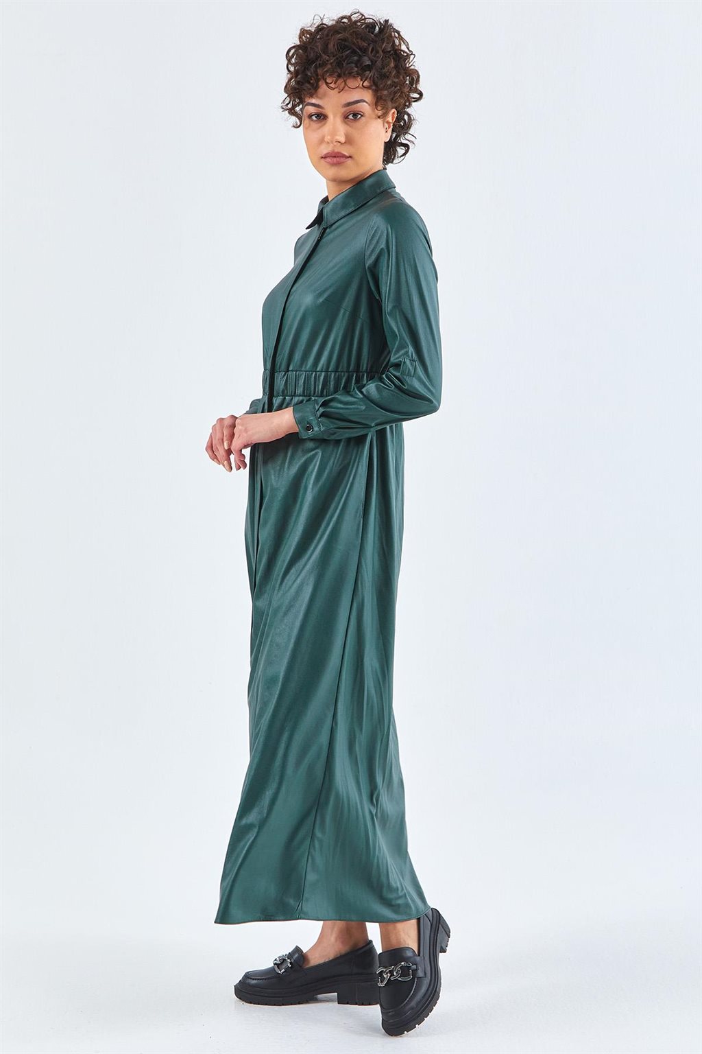 KYR Leather Look Dress Emerald