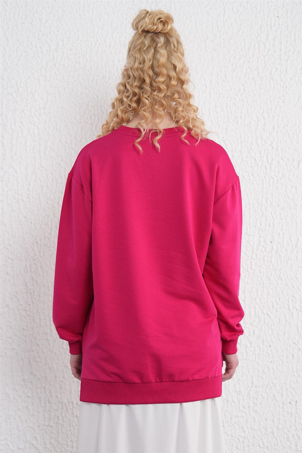 Crew Collar Sweatshirt Fuchsia