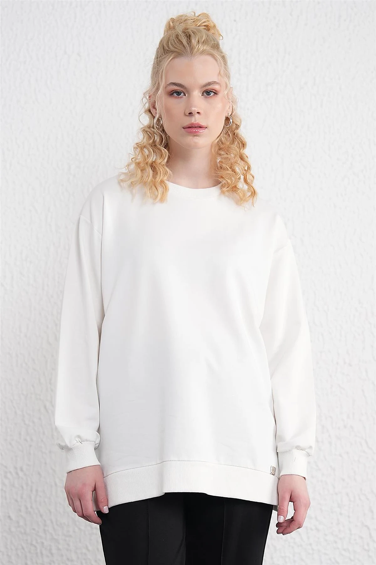Crew Neck Sweatshirt Ecru