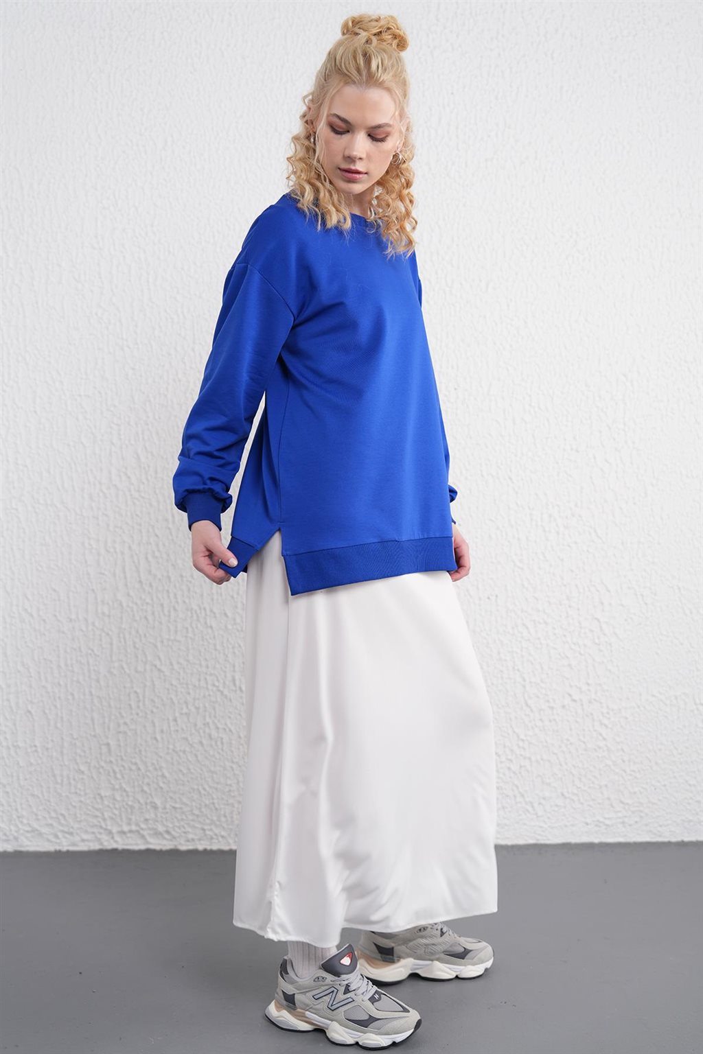 Sıfır Yaka Sweatshirt Saks