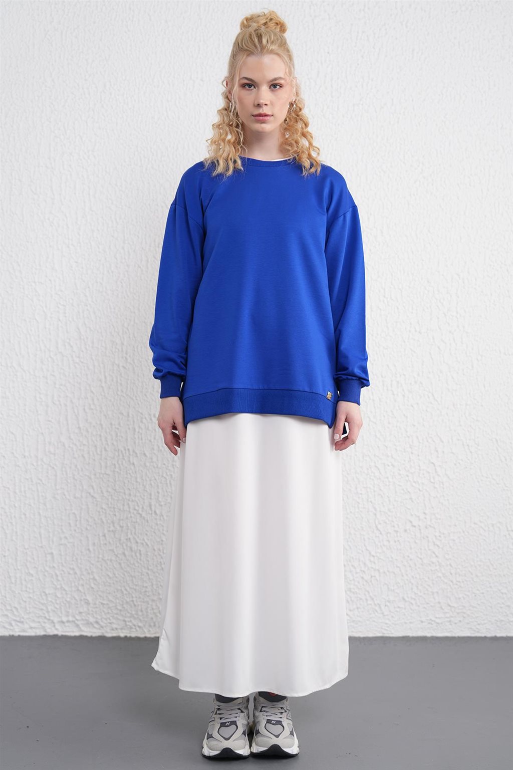 Sıfır Yaka Sweatshirt Saks