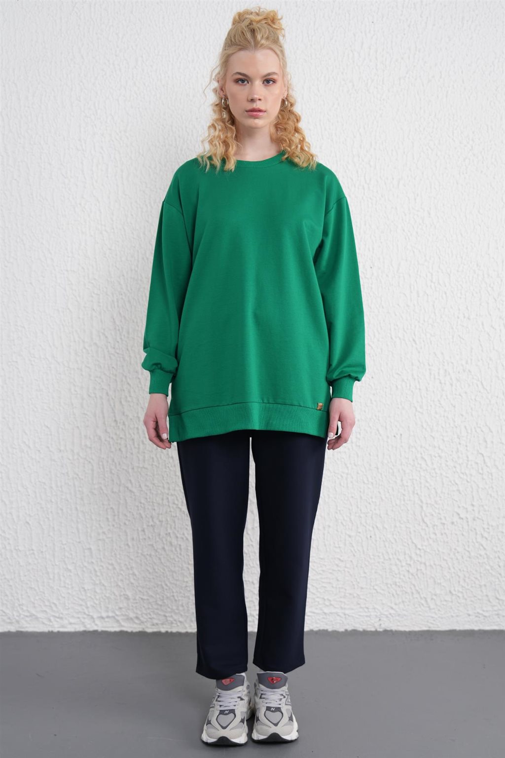 Crew Neck Sweatshirt Benetton Green