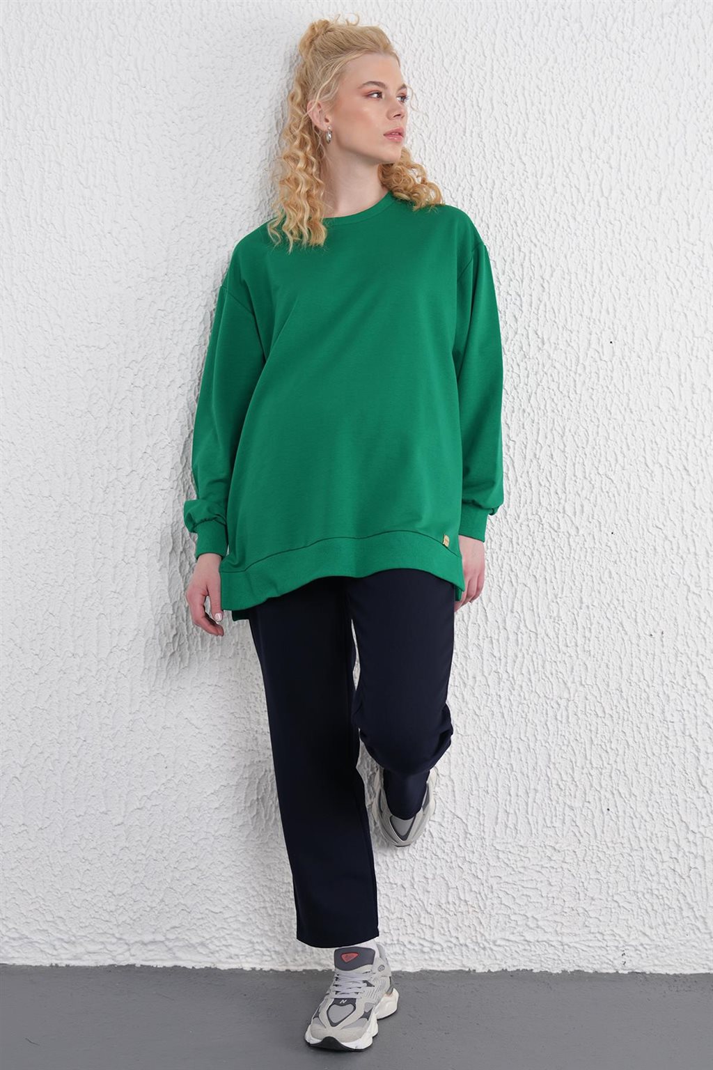 Crew Neck Sweatshirt Benetton Green