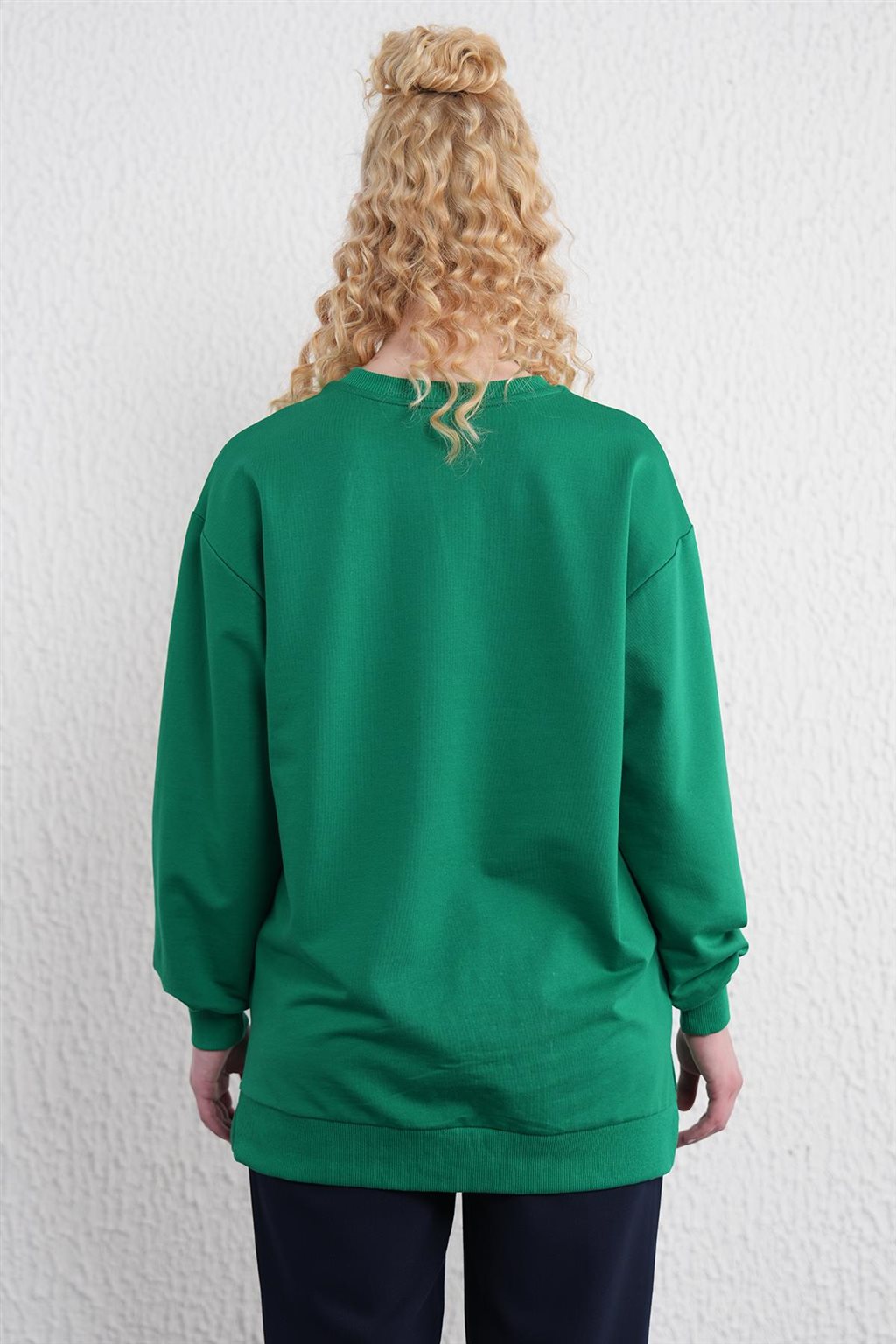 Crew Neck Sweatshirt Benetton Green