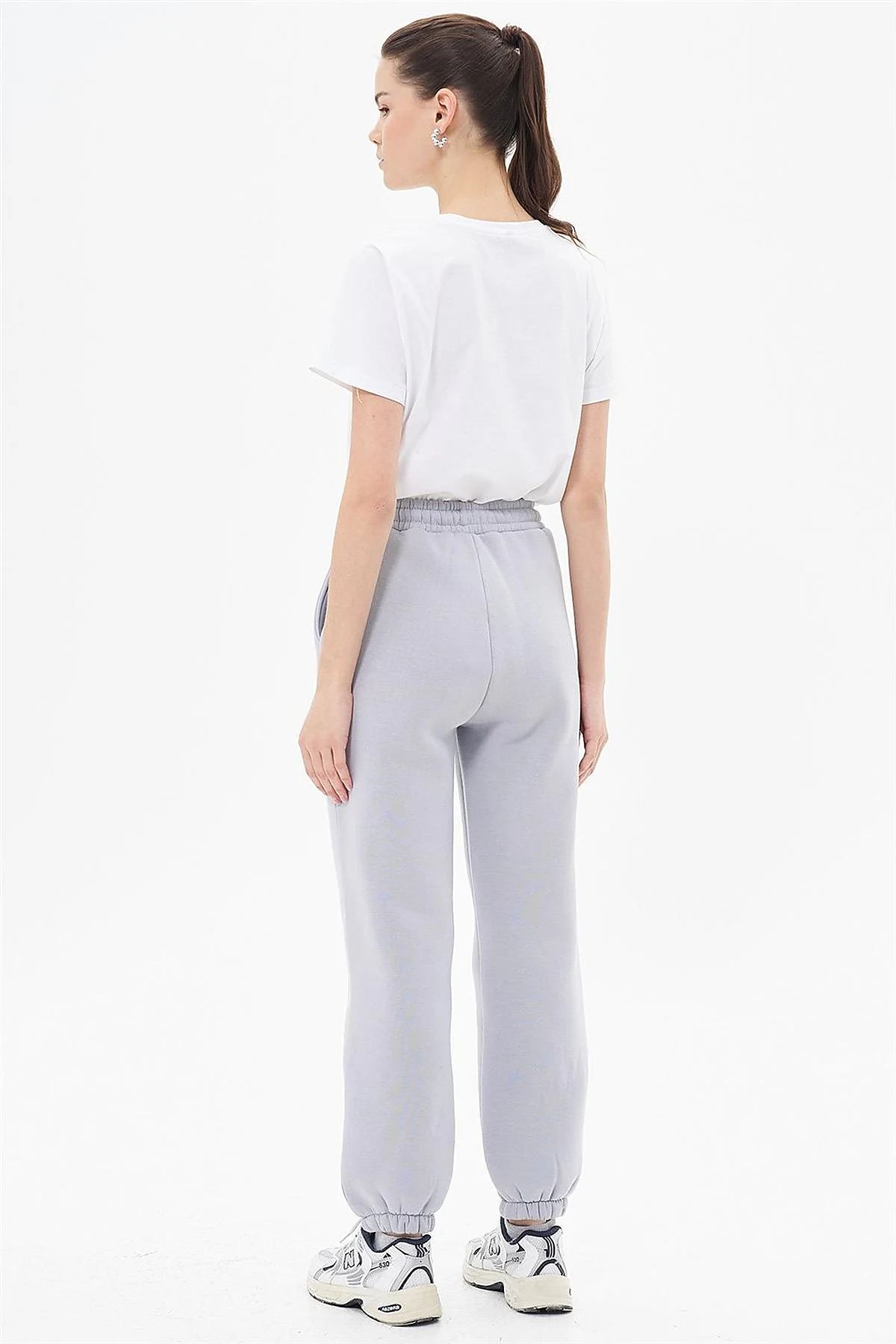 Elastic Waist Jogger Pants Gray