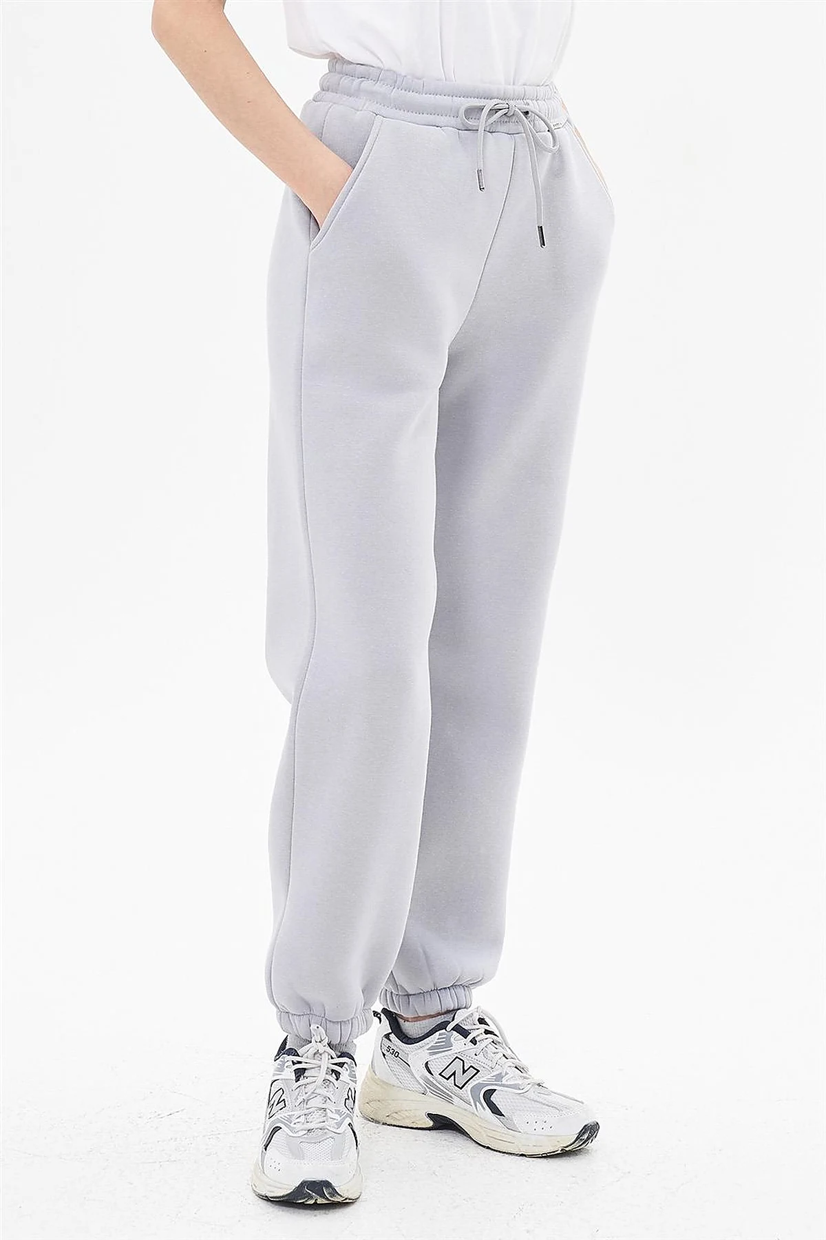 Elastic Waist Jogger Pants Gray