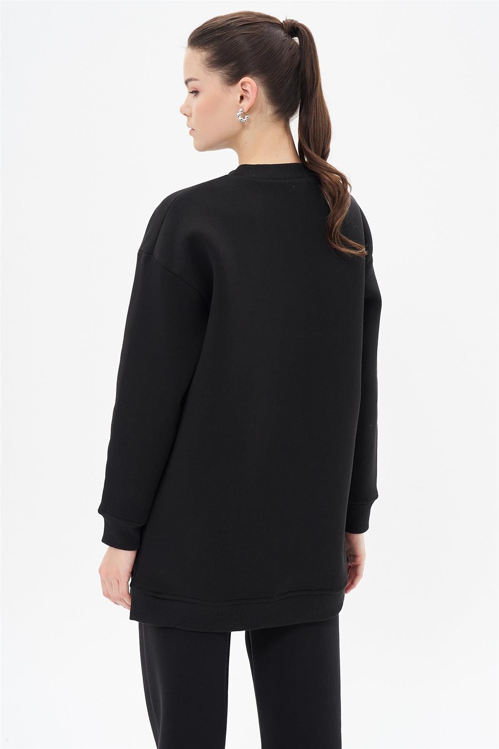 Low Shoulder Sweatshirt Black