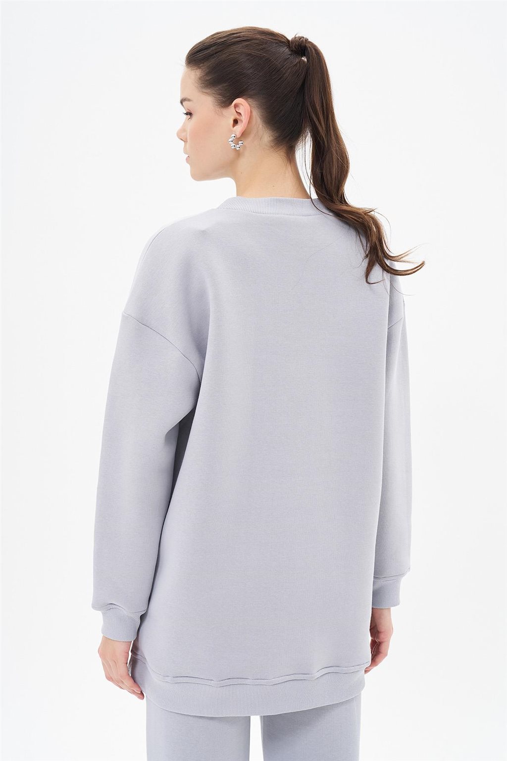 Low Shoulder Sweatshirt Gray